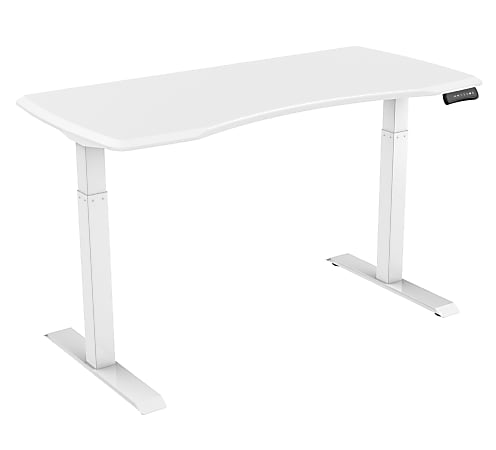 Loctek 55"W Height-Adjustable Desk, White