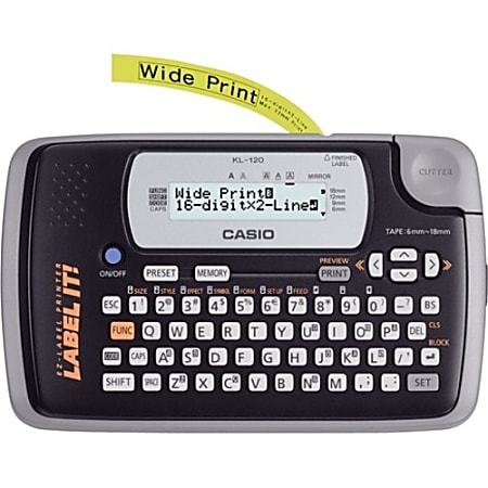 Casio KL-120 Label Maker - 6mm/s - Thermal Transfer - 200 dpi Auto Power OFF