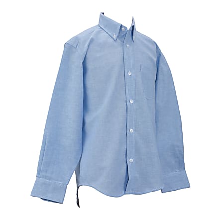 Royal Park Boys Uniform, Long-Sleeve Oxford Polo Shirt, X-Large, Blue