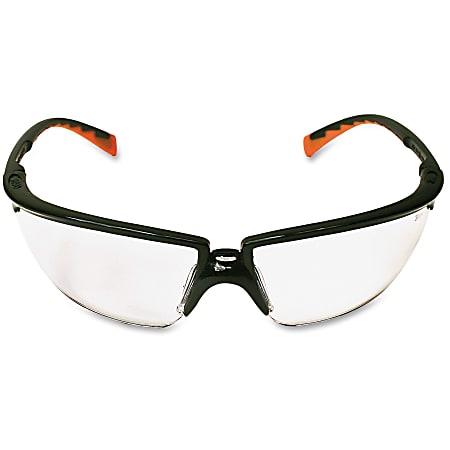 3M Privo Unisex Protective Eyewear - Standard Size - Ultraviolet Protection - Orange - Clear Lens - Black Frame - Comfortable, Anti-fog, UV Resistant, Nose Bridge - 1 Each