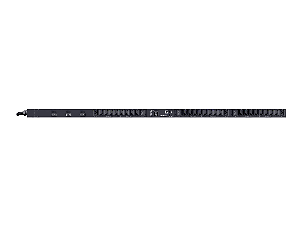 CyberPower Switched Metered-by-Outlet PDU83108 - Power distribution unit (rack-mountable) - AC 200-240 V - 3-phase - Ethernet, USB, serial - input: IEC 60309 3P+E - output connectors: 30 (6 x IEC 60320 C19, 24 x IEC 60320 C13) - 0U - 10 ft cord - black