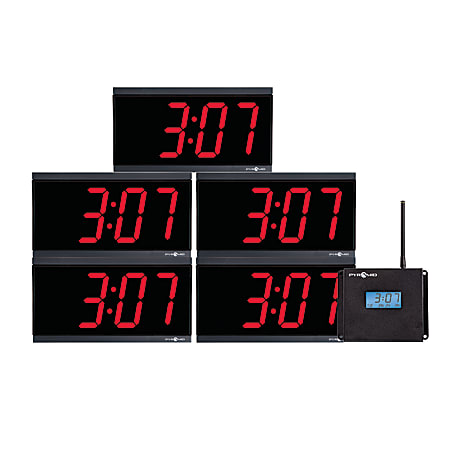 Pyramid™ Time Systems Clock In A Box Bundle, Digital, 4-Digit, Pack Of 5