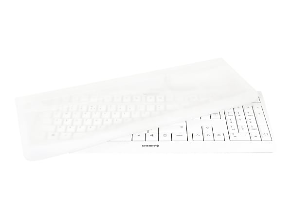 CHERRY WHITE EZClean Keyboard, 104 Keys, Light Gray,
