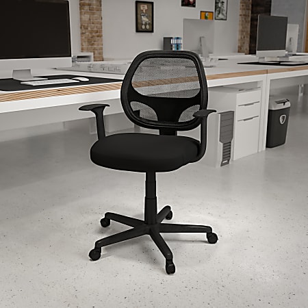 Flash Furniture Flash Fundamentals Mesh Mid-Back Task Chair, Black