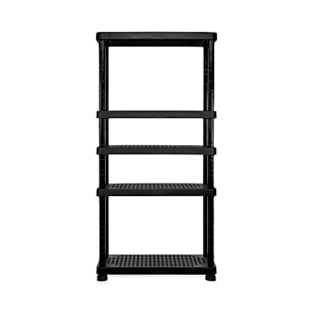 Inval 5-Level Modular Adjustable Shelf, 75"H x 17-3/4"W x 35-13/16"D, Black