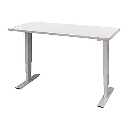 Safco Electric Height-adjustable Table Steel Base - Gray Base - 2 Legs - 50" Height x 24" Width - Assembly Required - Powder Coated