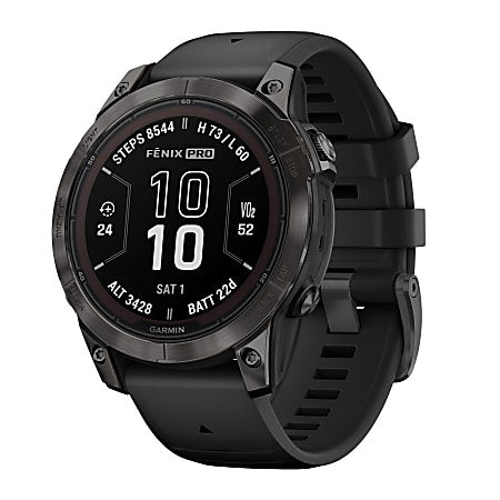 Garmin fenix 7 Pro Sapphire Solar Edition Smartwatch, Carbon Gray