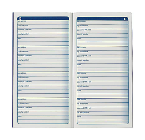 Adams Password Journal 6 14 x 3 14 24 Sheets - Office Depot