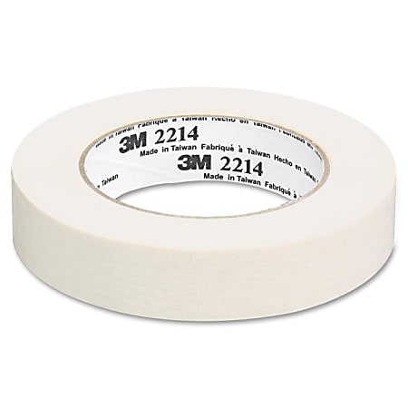 3M 2214 Paper Masking Tape - 0.94" Width x 60 yd Length - 3" Core - Crepe Paper Backing - Pressure Sensitive, Easy Tear, Residue-free - 36 Roll - Tan