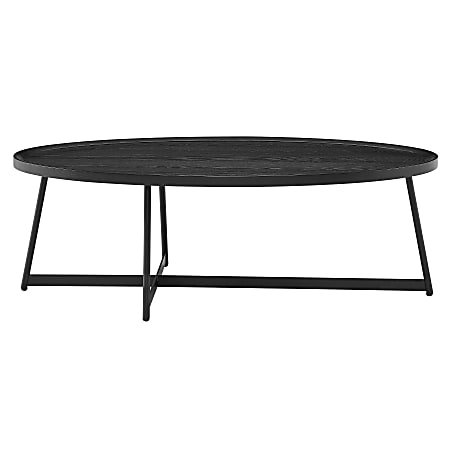 Eurostyle Niklaus Oval Coffee Table, 15-1/2”H x 47”W x 23-1/2”D, Black