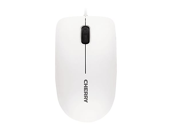 CHERRY MC 1000 - Mouse - right and left-handed - optical - 3 buttons - wired - USB - white (top), black base