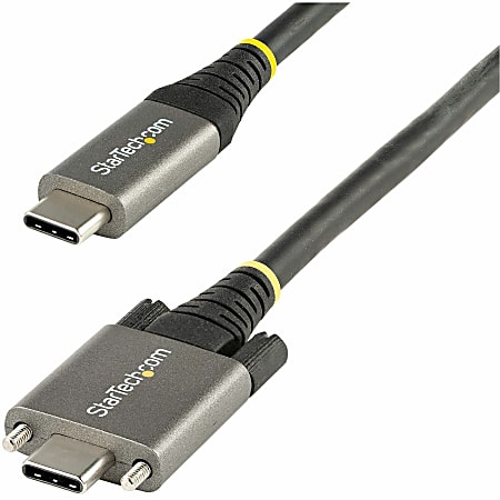 StarTech.com 20" 50cm Side Screw Locking USB C Cable 10Gbps, USB 3.1 Gen 2 Type-C Cable, 5A/100W PD, DP Alt Mode, Dual Screw Lock US