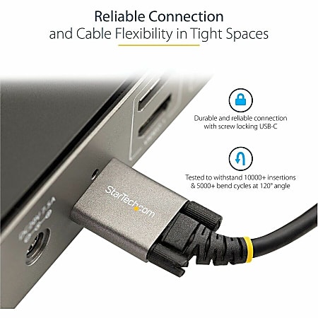 StarTech.com 20 50cm Side Screw Locking USB C Cable 10Gbps StarTech.com 20 50cm Side Screw Locking USB C Cable 10Gbps