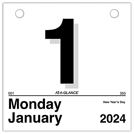 2024 AT-A-GLANCE® “Today Is” Daily Wall Calendar Refill, 6" x 6", January to December 2024, K150