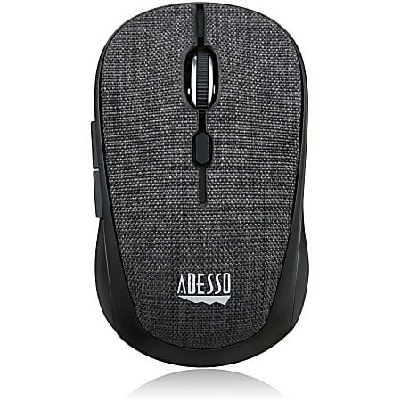 Adesso iMouse S80B - Wireless Fabric Optical Mini Mouse (Black) - Optical - Wireless - 30 ft - Radio Frequency - IMOUSES80B