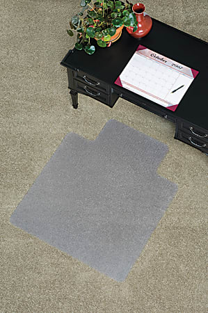 ES Robbins Everlife Chairmat with Lip - Carpeted Floor - 48" Length x 36" Width x 0.75" Thickness - Lip Size 10" Length x 20" Width - Vinyl - Clear