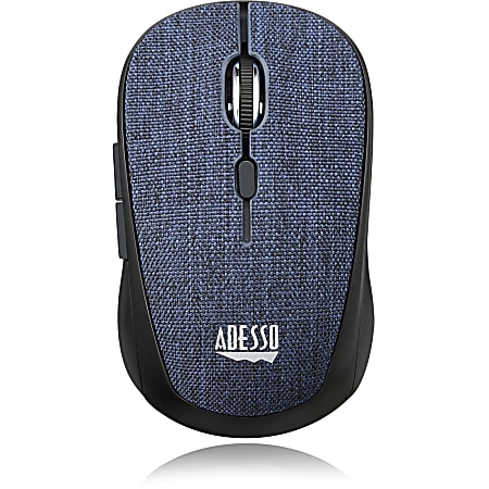 Adesso iMouse S80L - Wireless Fabric Optical Mini Mouse (Blue) - Optical - Wireless - Radio Frequency - 2.40 GHz - No - Blue - USB - 1600 dpi - Scroll Wheel - 6 Button(s) - Symmetrical