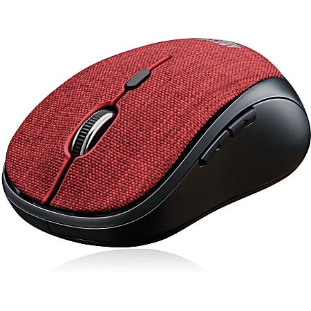 Adesso iMouse S80R - Wireless Fabric Optical Mini Mouse (Red) - Optical - Wireless - Radio Frequency - 2.40 GHz - Red - USB - 1600 dpi - Scroll Wheel - 6 Button(s) - Symmetrical