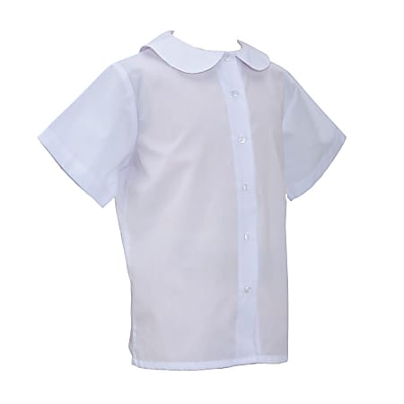 Royal Park Ladies Uniform, Short-Sleeve Peter Pan Collar Dress Shirt, Small, White