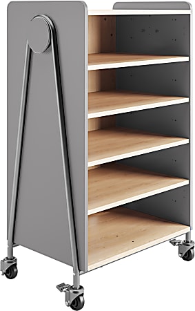 Safco® Whiffle Double-Column 4-Shelf Rolling Storage Cart,