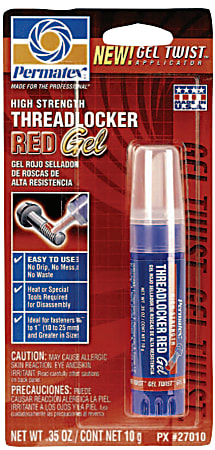 ITW Dymon High Strength Red Threadlockers, 10 mL, 1 in Thread, Red