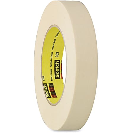Scotch 232 High-performance Masking Tape - 60 yd Length x 1.89" Width - 6.3 mil Thickness - 3" Core - Rubber - Crepe Paper Backing - 24 / Carton - Tan