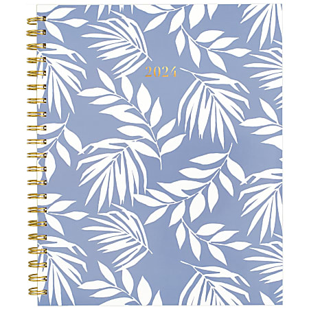 2024 Cambridge® Elena Weekly/Monthly Planner, 8-1/2" x 11", Blue Floral, January To December 2024 , 1680-905