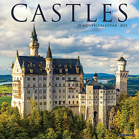 2025 Willow Creek Press Wall Calendar, 12” x 12”, Castles, January 2025 To December 2025, 42175