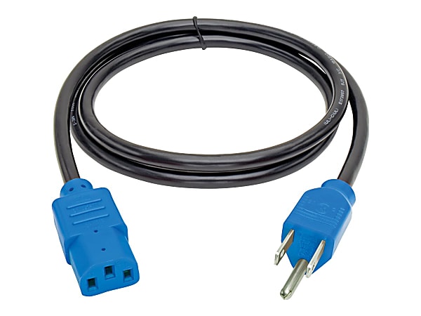 Tripp Lite 4ft Computer Power Cord Cable 5-15P to C13 Blue 10A 18AWG 4' - Power cable - power IEC 60320 C13 to NEMA 5-15 (M) - AC 110 V - 4 ft - blue
