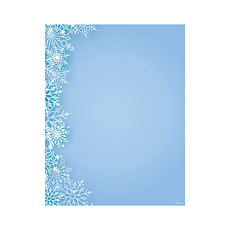 Geo Studios Holiday-Themed Letterhead Paper, 8-1/2" x 11", Blue Snowfall, Pack Of 70 Sheets