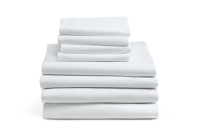 Medline Interblend Percale Flat Sheets, 60" x 115", White, Pack Of 12