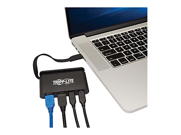 Tripp Lite USB C Docking Station Adapter 4K w/ HDMI, Gigabit Ethernet, USB-A Hub, PD Charging, Thunderbolt 3 Compatible - for Notebook/Tablet PC/Desktop PC/Smartphone - 100 W - USB 3.1 Type C - 3 x USB Ports - 1 x USB 3.0 - Network (RJ-45)