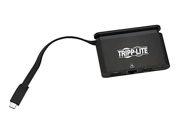 Tripp Lite USB C Docking Station Adapter 4K w/ HDMI, Gigabit Ethernet, USB-A Hub, PD Charging, Thunderbolt 3 Compatible - for Notebook/Tablet PC/Desktop PC/Smartphone - 100 W - USB 3.1 Type C - 3 x USB Ports - 1 x USB 3.0 - Network (RJ-45)