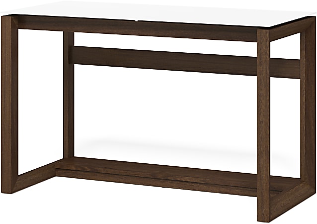 Whalen Cecile 48 W Writing Desk Snowdrift WhiteWalnut Office Depot