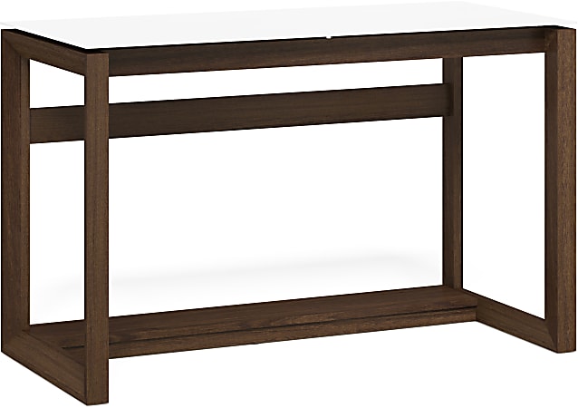 Whalen Cecile 48 W Writing Desk Snowdrift WhiteWalnut Office Depot