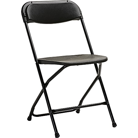 Samsonite® 2200 Series Injection-Molded Stackable Folding Chairs, Black, Set Of 10