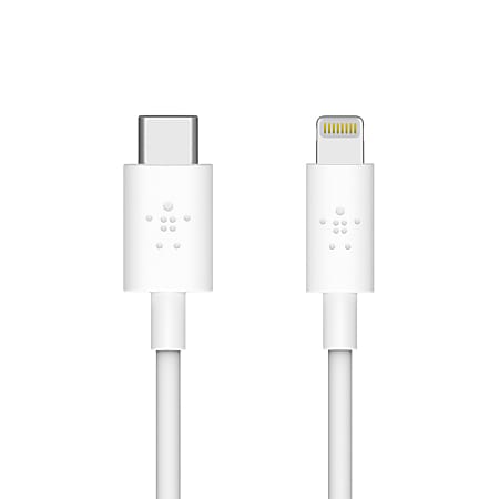 Belkin® Boost Charge USB-C-To-Lightning Cable, 4', White