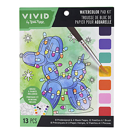 Vivid by Brea Reese Watercolor Dot Pad Kit, Balloon Dog, 6&rdquo; x 8", Total Qty 1