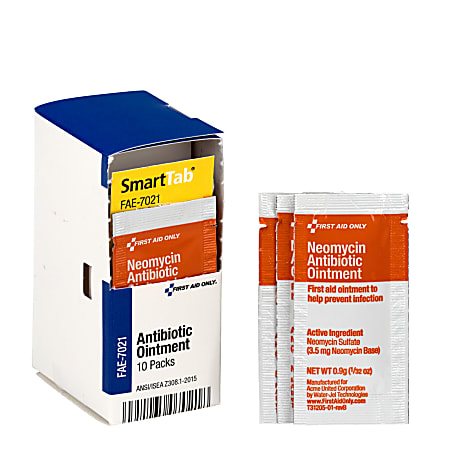 First Aid Only® SmartCompliance Antibiotic Ointment Packets, 0.9 Oz, Box Of 10