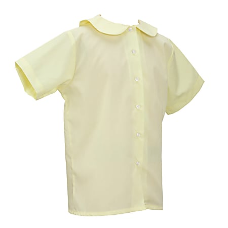 Royal Park Ladies Uniform, Short-Sleeve Peter Pan Collar Dress Shirt, Large, Yellow