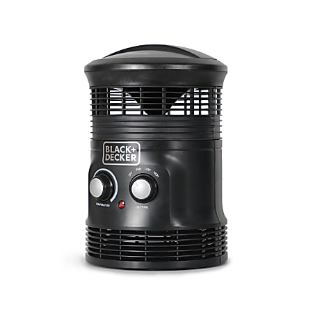 Black+Decker 360° Personal Portable Space Heater, 12-1/16"H x 7-7/8"W x 8-1/8"D