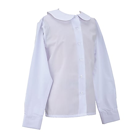 Royal Park Ladies Uniform, Long-Sleeve Peter Pan Collar Dress Shirt, X-Small, White