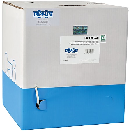Eaton Tripp Lite Series Cat6 Gigabit Bulk UTP Stranded 24 AWG CMR PVC Cable, White, 1000 ft. (304.8 m) TAA - N22001KWH