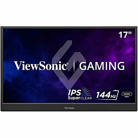 ViewSonic VX1754 17 Inch 1080p IPS Portable Gaming Monitor with 144Hz, AMD FreeSync, 2 Way Powered 60W USB C, Mini HDMI, and Buil - VX1754