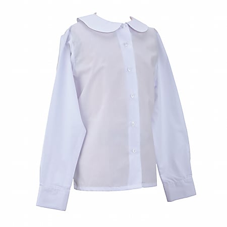 Royal Park Ladies Uniform, Long-Sleeve Peter Pan Collar Dress Shirt, Medium, White