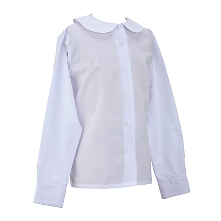 Royal Park Ladies Uniform, Long-Sleeve Peter Pan Collar Dress Shirt, Large, White