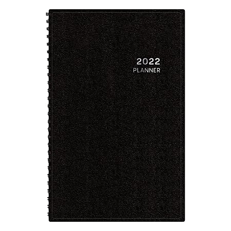 Blue Sky™ Aligned Weekly Planner, 3-1/2" x 6", Black, January To December 2022, 123854