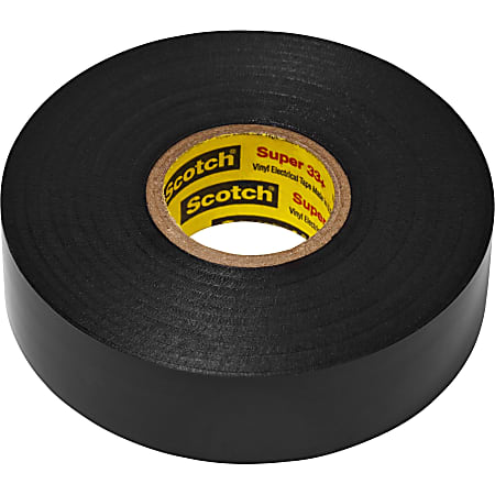 Scotch Super 33 Plus Vinyl Electrical Tape 22 yd Length x 0.75 Width Rubber  Vinyl Backing 10 Carton Black - Office Depot