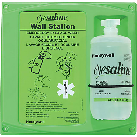 Eyesaline Eyewash Station  2 lb  4.5" x 14" x 13"  Green, Clear