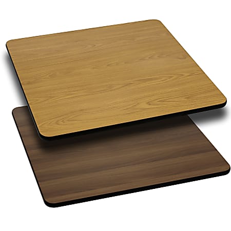 Flash Furniture Square Table Top With Reversible Laminate Top, 42", Natural/Walnut